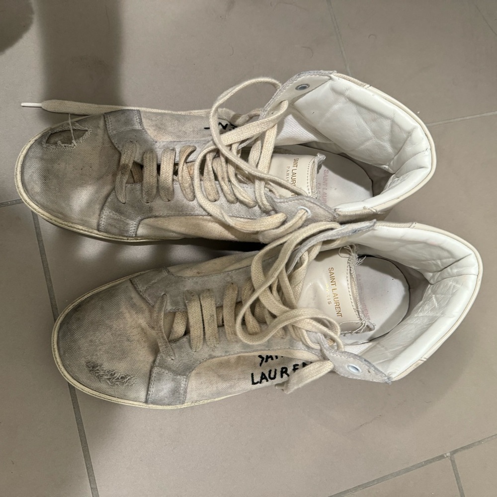 Saint Laurent Canvas graphic print sneakers high top men